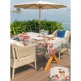 thumbnail image 4 of Outdoor Tablecloth with Umbrella Hole and Zipper, Christmas Elk Rectangle Table Cloth 60x120 Inch Waterproof Tablecloth, Xmas Pine Cones Gifts Snowflake Rustic Picnic Table Cover for Patio Camping, 4 of 7