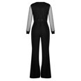 thumbnail image 6 of Henpk Jumpsuits For Women Dressy Plus Size Clearance Summer Womens Jumpsuits And Rompers Women'S Solid V-Neck Mesh Sequins Gold Powder Long Sleeve Jumpsuits Rompers Black XXL, 6 of 9