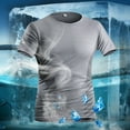 thumbnail image 2 of Xdzjlr Men Summer Shirt Compression Short Sleeve Athletic Compression Tops Cool Dry Workout Stylish T Shirts Men,M, 2 of 3
