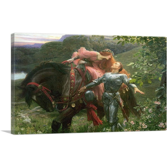 ARTCANVAS La Belle Dame Sans Merci 1902 Canvas Art Print by Frank Dicksee - Size: 26" x 18" (0.75" Deep)