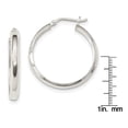 thumbnail image 2 of Primal Silver Sterling Silver Polished Beveled Edge Hoop Earrings, 2 of 4