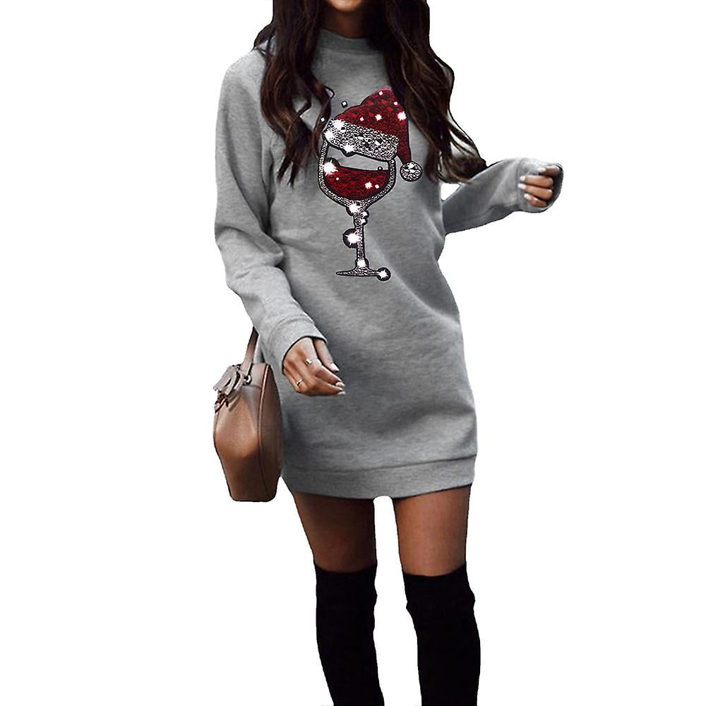 Christmas Sweatshirt Dress Women Xmas 