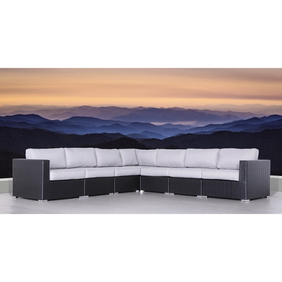 122'' Wide Outdoor Patio Sectional With Resistance - Supportive Cushions 7 Relaxing Back