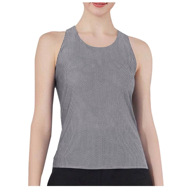 Timegard Camisole de Course pour Femmes Respirante Confortable à Col Rond Sans Manches Ajustée Haut d'Entraînement Camis