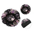 thumbnail image 2 of Unique Bargains 1 Pc High Elasticity Print Shower Cap for Bathroom Black Purple Satin Fabric Stretch Fabric, 2 of 6