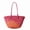 Rouge color, variant on Fashionable Female Weave Shoulder Bag for Beach Vacation and Travel Colorful Woven Straw Handbag Large Basket Bucket Bag