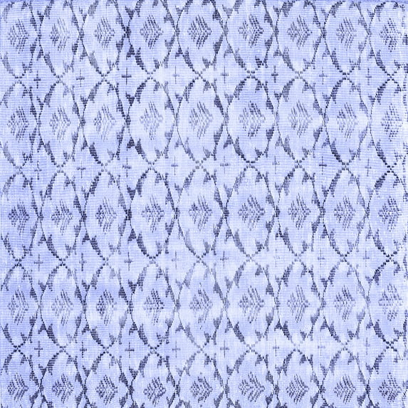 Ahgly Company Indoor Square Abstract Blue Contemporary Area Rugs, 6' Square