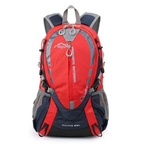 INOXTO 25L Outdoor Adventure Backpack in Vibrant Red - Lightweight, Durable Polyester with Ample Storage for Camping and Travel Essentials