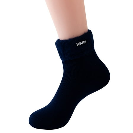 

fvwitlyh Wool Stockings for Women Winter Solid Color Knitting Plush Warm Socks Home Socks Ski Socks Low Cut Socks for Men 9-12