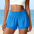 thumbnail image 6 of Aihuaihua Biker Shorts Women Quick Dry 2 in 1 Running High-Split Athletic Short High Waisted Pant with Pocket Tennis Golf Skirt Blue XXXL, 6 of 7