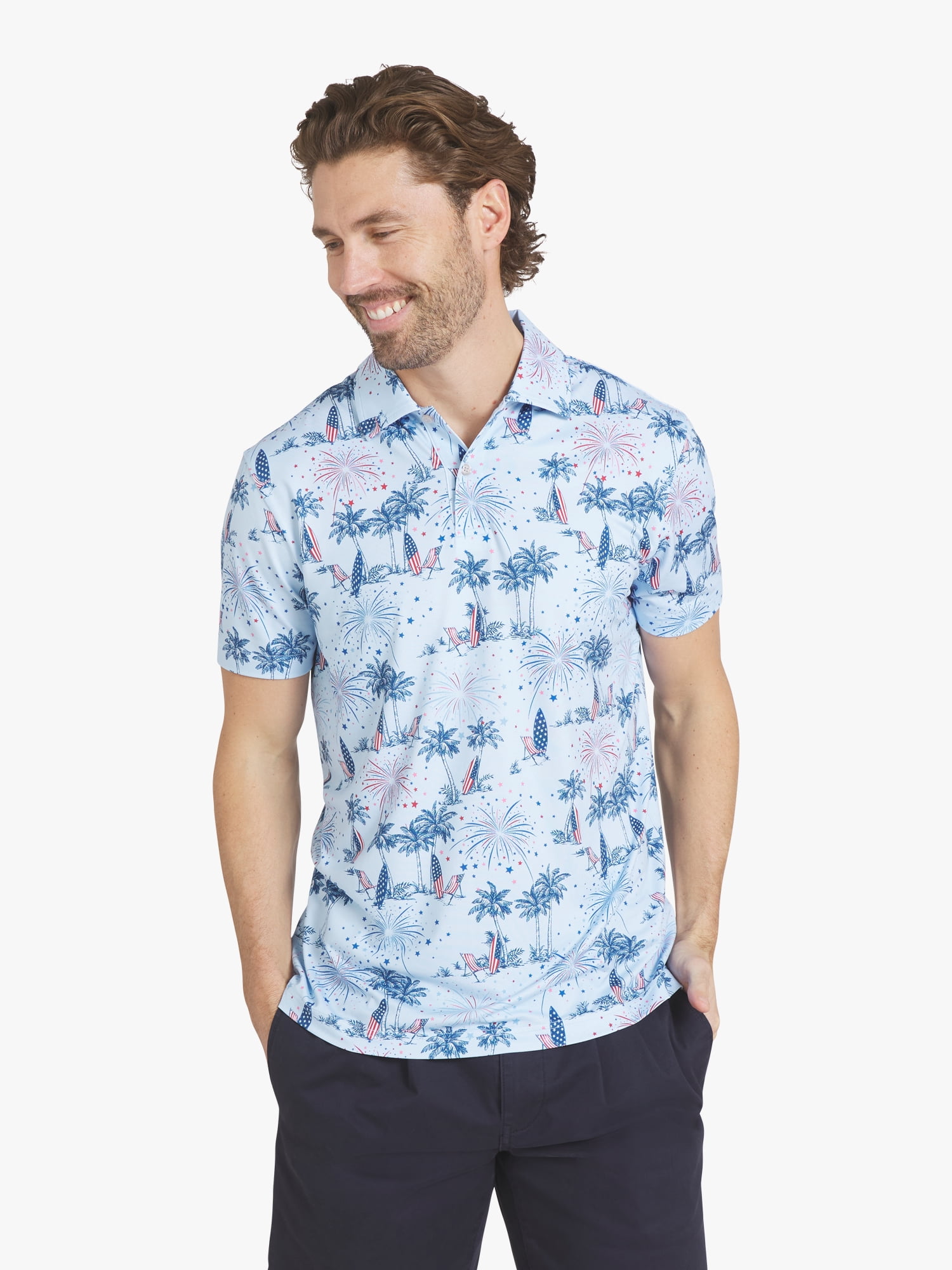 Chaps Men's Printed Performance Polo, Sizes S - 2XL