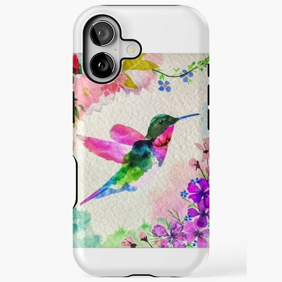 Hummingbird Colorful Watercolor Art iPhone 17 to 11 Pro Max