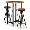thumbnail image 2 of vidaXL Bar Set 7 Pieces Solid Reclaimed Wood, Genuine Leather & Canvas, 2 of 12