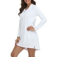 thumbnail image 4 of HDE Beach Coverups for Women UPF 50 Long Sleeve Swim Cover Up Dress with Hood White - XL, 4 of 6