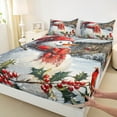 thumbnail image 3 of Manfei Christmas Snowman Child Bed Sheets, Rustic Farmhouse Cabin King Sheets, Winter Western Festival Sheet Set, Super Cozy Room Decor, 4-Piece, 3 of 7