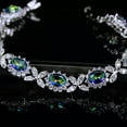 thumbnail image 6 of Oval Rainbow Fire CZ Crystal 925 Sterling Silver Bracelet For Women, 6 of 7