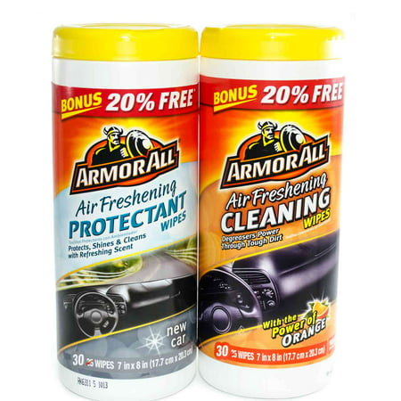 Armor All Air Freshening Wipes Car Interior Cleaning & Protectant Bonus