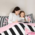 thumbnail image 4 of Manfei Personalized Initial A King Size Comforter Sets,Geometric Stripes Print Comforters King Size,Pink Reversible,3 Pieces,1 Comforter and 2 Pillowcases, 4 of 7