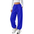 thumbnail image 4 of LIZUOJUN Sweatpants Women Wide Leg Pants Baggy Casual High Waisted Drawstring Jogger Pants with Pockets for Lounge Travel 2XL, 4 of 8