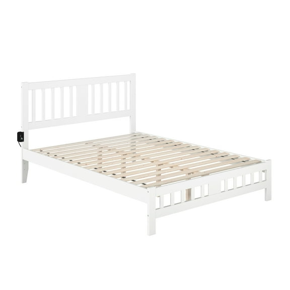 AFI Tahoe Solid Wood Queen Platform Bed with Footboard in White