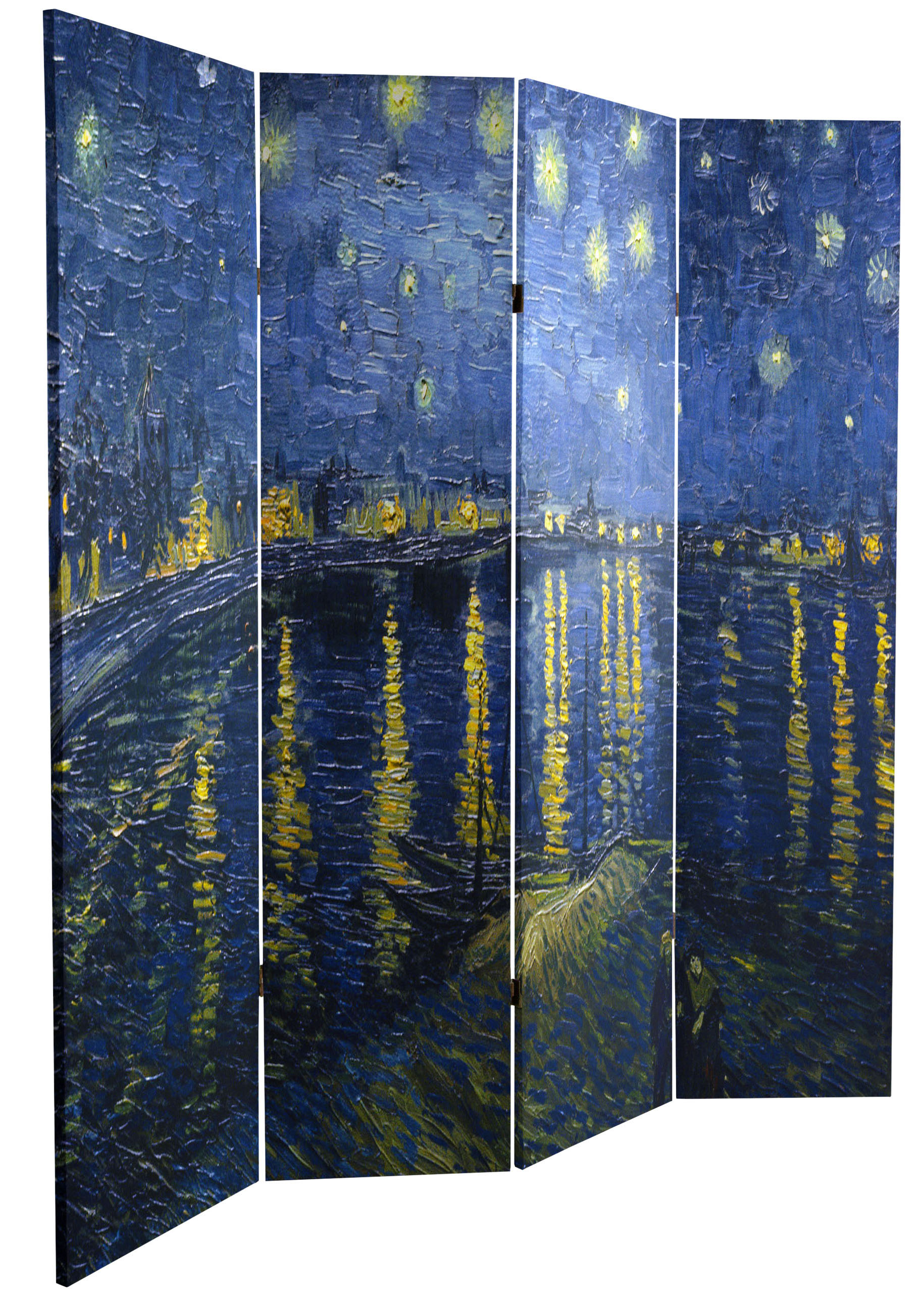Oriental Furniture 6 ft. Tall Van Gogh Irises Canvas Room Divider - 3 Panel - image 5 of 6