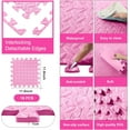 thumbnail image 3 of 16 Pcs Foam Floor Baby Tiles 11.81 x 11.81 inches Foam Floor Mats Play Mats Bulk with Borders Interlocking for Kids Baby Playroom Nursery Gym（Light Pink）, 3 of 6
