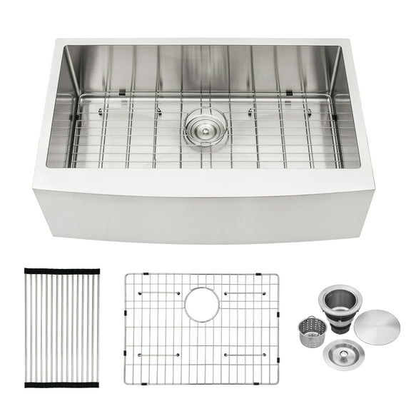 CoSoTower 30 Inch Farmhouse Kitchen Sink - 30”X21”X10” Stainless Steel Apron Front Farmhouse Sink 10 Inch Deep 16 Gauge Single Bowl Kitchen Sink Basin