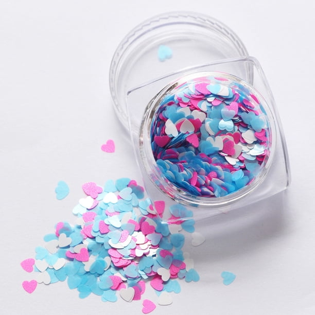 Accesorios para decoración de uñas, 7 g, mezcla de corazones finos, purpurina para uñas, decoración de uñas en gel.