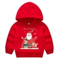 thumbnail image 2 of SERTG Children Christmas Sweatshirt with Santa Claus Printing Fall Winter Hoodie Long Sleeves Pocketless Coat for Kids 3-8 Years(Red,6-7 Years), 2 of 6