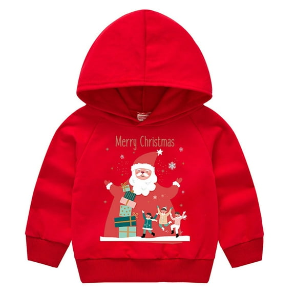 Verugu Toddler Baby Boys Girls Solid Hoodie Sweatshirt Baby Dinosaur Long Sleeve Pullover Tops Outerwear Kids Fall Hooded Tracksuit Outfits with Pocket Red, 6-7 Years