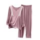 thumbnail image 1 of KIHOUT Conjunto de pijama de dos piezas de verano para mujer, liso, de talla grande, con cuello redondo, manga corta y pantalones capri con cintura elástica, holgado y cómodo, conjunto de pijama, 1 of 6