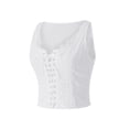 thumbnail image 2 of VISgogo Camisa de encaje para mujer, sin mangas, cuello profundo, vendaje, patchwork, calle, fiesta informal, tops cortos de verano VISgogo  moda, 2 of 9