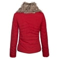 thumbnail image 3 of KOGMO Womens Fully Lined Lightweight Zip Up Padding Jacket with Detachable Fur Collar, 3 of 7
