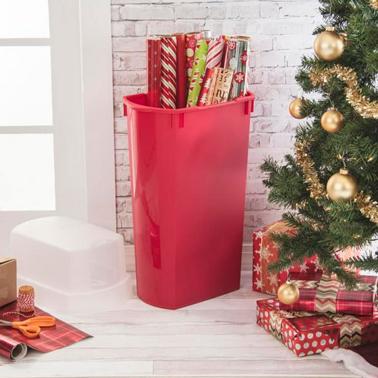 Sterilite 30 Inch Holiday Gift Wrapping Paper Storage Box with Lid