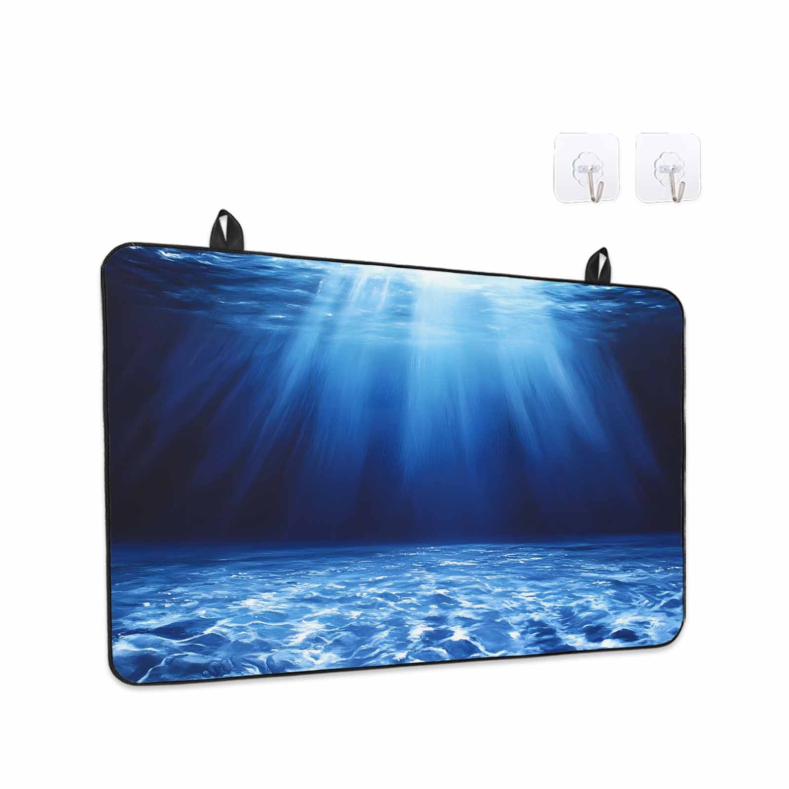 Blue Ocean Stove Top Cover for Electric Stove, Heat-proof & Non Slip Glass Top Stove Cover Protector, Underwater Water Waves Seascape Nature Sea Kitchen Flat Cooktop Rubber Mat 24x21 Inches