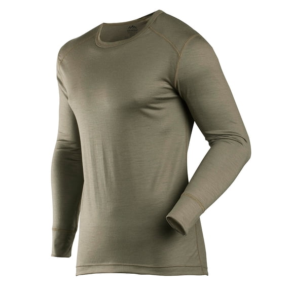 Coldpruf Men's Jersey Knit Merino Wool Long Sleeve Classic Crew, Commando, XLarge