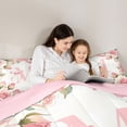 thumbnail image 5 of Catabedysis Pink Flowers ABC Print M 7-Piece Twin Bedding,Personalized Monogrammed Gifts Bedding Comforter Set,Pink Reversible For Girls, 5 of 7