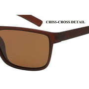 Men's Sporty Polarized Sunglasses - Brown Frame / Brown Lens