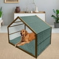 thumbnail image 2 of Vintage Pet House, Western Culture Inspired Mosaic Floral Tiles Pattern, Outdoor & Indoor Portable Dog Kennel with Pillow and Cover, 5 Sizes, Cobalt Blue Apple Green, by Ambesonne, 2 of 4