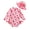 R53-Light Pink2, variant on Baby Infant Girls Swimsuit Toddler Girl One Piece Swimsuits Long Sleeve Rash Guard Swimwear With Sun Hat Cute Print Bathing Suit 12-18 Months