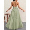 thumbnail image 4 of Women'S Maxi Summer Dresses Halter V Neck Beach Dresses for Women A-Line Casual Dress for Vacation Green S, 4 of 5