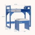 thumbnail image 2 of Wooden Study Desk and Chair Set with Spacious Cloth Drawers and Built-in Pen Holder for Organized Learning and Writing,Blue, 2 of 7