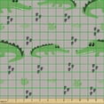 thumbnail image 2 of Ambesonne Alligator Fabric by the Yard Upholstery, Cartoon Crocodile Exotic, 10 Yards, Fern Green and Emerald, 2 of 5