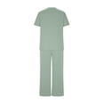 thumbnail image 5 of YueHuiYing Women's Spring/Summer Comfortable Casual Sports Pleated Short-Sleeve Pocket Pants Solid Color Set, 5 of 9