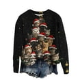 thumbnail image 2 of Womens Christmas Sweaters Sweaters Round Neck Long Sleeve Christmas Print Pullover Sweater for A Stylish Holiday Gathering, 2 of 4