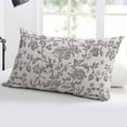 thumbnail image 5 of Farmhouse Grey Throw Pillow Cover 20 x 30 Inch Decorative Pillow Cover Vintage Flower Leaf Botanical Plant Lumbar Pillowcase Seasonal Rectangle Cushion Case for Couch Sofa Bed Living Room, 5 of 7