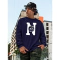 thumbnail image 2 of New York Rubber Seal Stamp Sweatshirt Men - Men Sweatshirt, Navy, Large, 2 of 4
