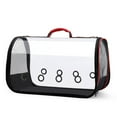thumbnail image 1 of Portable Multifunctional PVC for Small Dog Cat Side Open Clear Pet Supplies Cat Space Capsule Handbag Pet Travel Carrier Dog Carrier Bag RED S, 1 of 8