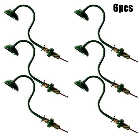6 x O Gauge Led Street Wall Lights Model Train Spotlight Railway Lamp Post