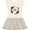 Natural with Stripes, variant on Inktastic Feliz Navidad Poinsettia Girls Toddler Dress